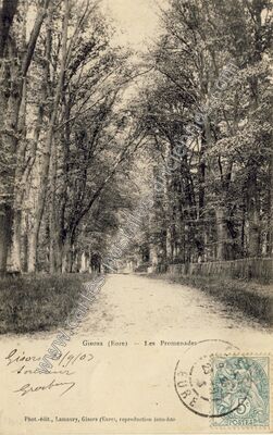 Carte postale ancienne Les Promenades — Gisors (Eure)