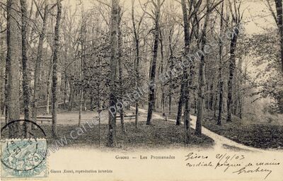 Carte postale ancienne Les Promenades — Gisors (Eure)