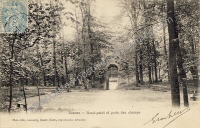 Carte postale ancienne Rond-point et porte des champs — Gisors (Eure)