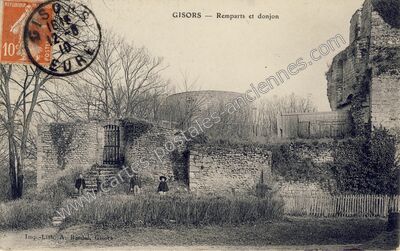 Carte postale ancienne Remparts et donjon — Gisors (Eure)