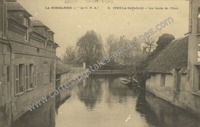 Carte postale ancienne Les bords de l'Eure — Ivry-la-Bataille (Eure)