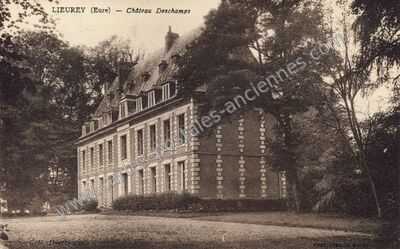 Carte postale ancienne Château Deschamps — Lieurey (Eure)