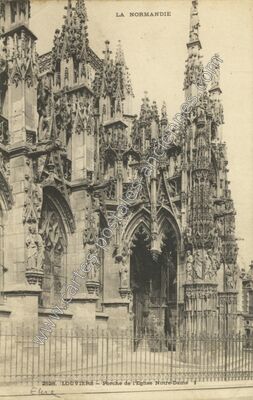 Carte postale ancienne Porche de l'Eglise Notre-Dame — Louviers (Eure)