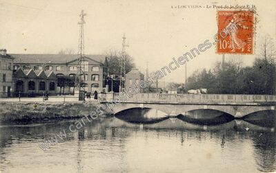Carte postale ancienne Le Pont de la Gare E. D — Louviers (Eure)