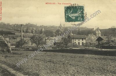 Carte postale ancienne Vue d'ensemble — Ménilles (Eure)