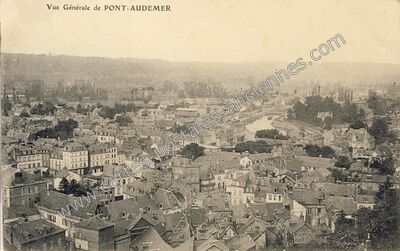Carte postale ancienne Vue Générale — Pont-Audemer (Eure)