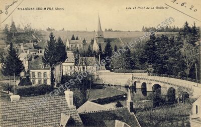 Carte postale ancienne Isle et Pont de la Guillerie — Tillières-sur-Avre (Eure)