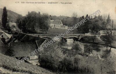 Carte postale ancienne Environs de Louviers — Vue générale — Acquigny (Eure)