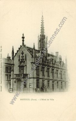 Carte postale ancienne L'Hôtel de Ville — Breteuil (Eure)