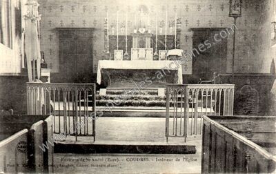 Carte postale ancienne Intérieur de l'Eglise — Coudres (Eure)