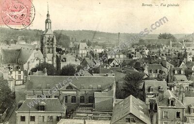 Carte postale ancienne Vue générale — Bernay (Eure)