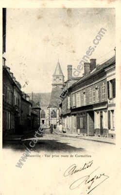 Carte postale ancienne Vue prise route de Cormeilles — Beuzeville (Eure)