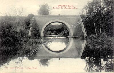 Carte postale ancienne Le Pont du Chemin de Fer — Bourth (Eure)