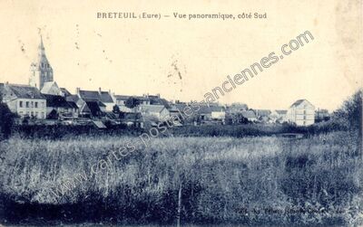 Carte postale ancienne Vue panoramique, côté Sud — Breteuil (Eure)