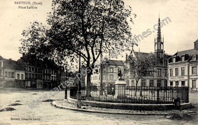 Carte postale ancienne Place Laffitte — Breteuil (Eure)