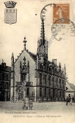 Carte postale ancienne L'Hôtel de Ville bâti en 1864 — Breteuil (Eure)