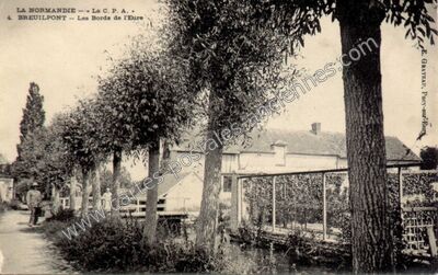 Carte postale ancienne Les Bords de l'Eure — Breuilpont (Eure)