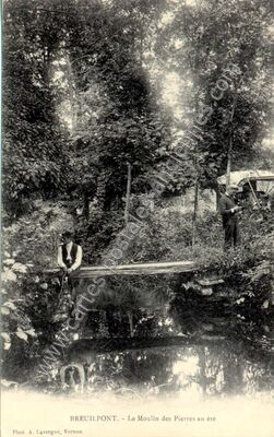 Carte postale ancienne Le Moulin des Pierres en été — Breuilpont (Eure)