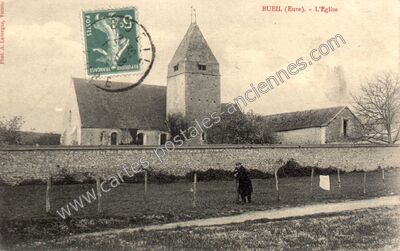 Carte postale ancienne L'Eglise — Bueil (Eure)