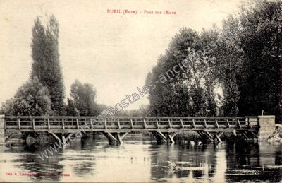 Carte postale ancienne Pont sur l'Eure — Bueil (Eure)