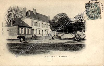 Carte postale ancienne La Ferme — Cantiers (Eure)
