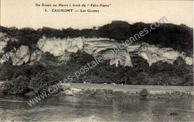 Carte postale ancienne Les Grottes — Caumont (Eure)