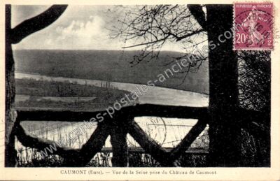 Carte postale ancienne Vue de la Seine prise du Château — Caumont (Eure)