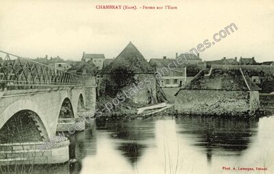 Carte postale ancienne Ferme sur l'Eure — Chambray (Eure)