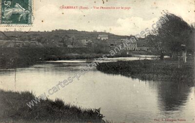 Carte postale ancienne Vue d'ensemble sur le pays — Chambray (Eure)