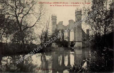 Carte postale ancienne L'Andelle et les Ruines de la Filature de Fontaine-Guérard — Douville-sur-Andelle (Eure)