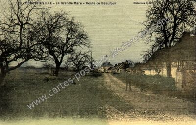 Carte postale ancienne La Grande Mare - Route de Beaufour — Francheville (Eure)