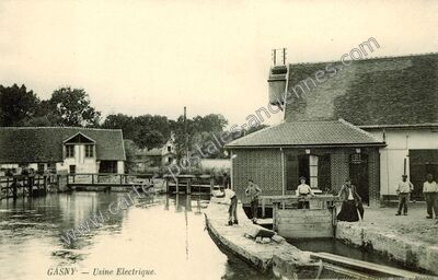 Carte postale ancienne Usine Electrique — Gasny (Eure)