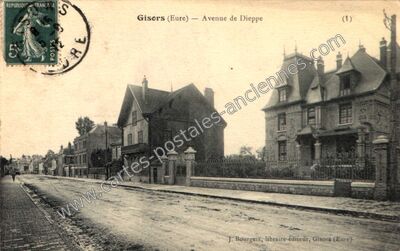 Carte postale ancienne Avenue de Dieppe — Gisors (Eure)