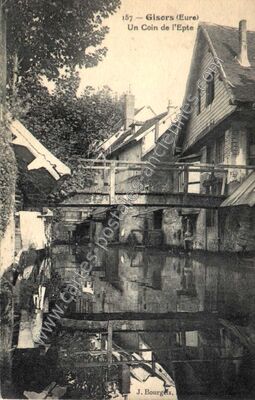 Carte postale ancienne Un Coin de l'Epte — Gisors (Eure)