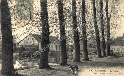 Carte postale ancienne L'Epte au Tapis Vert — Gisors (Eure)