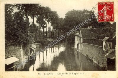 Carte postale ancienne Les bords de l'Epte — Gisors (Eure)