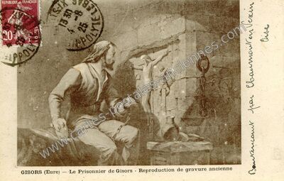 Carte postale ancienne Le Prisonnier de Gisors - Reproduction de gravure ancienne — Gisors (Eure)