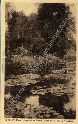 Carte postale ancienne Propriété du Maître Claude Monet - Iris et Nymphéas — Giverny (Eure)