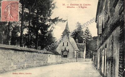 Carte postale ancienne Environs de Conches. L'Église — Glisolles (Eure)