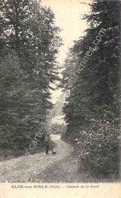 Carte postale ancienne Chemin de la Forêt — Glos-sur-Risle (Eure)