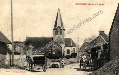 Carte postale ancienne L'Eglise — Guiseniers (Eure)