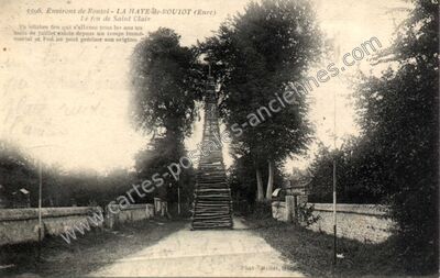 Carte postale ancienne Le feu de Saint Clair — La Haye-de-Routot (Eure)