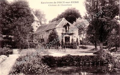 Carte postale ancienne Chateau de Chambines — Hécourt (Eure)