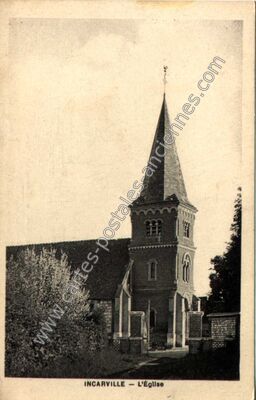 Carte postale ancienne L'Église — Incarville (Eure)
