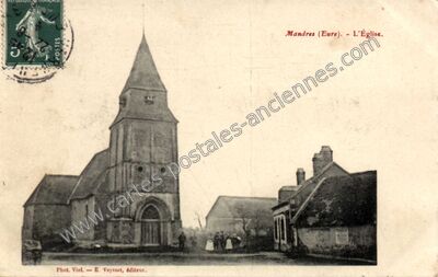 Carte postale ancienne L'Église — Mandres (Eure)