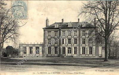 Carte postale ancienne Le Château (Côté Ouest) — Mesnil-sur-l'Estrée (Eure)