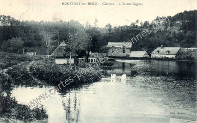 Carte postale ancienne Claireau - L'Ile aux Cygnes — Montfort-sur-Risle (Eure)
