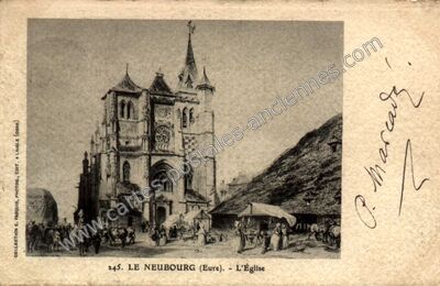 Carte postale ancienne L'Église — Le Neubourg (Eure)