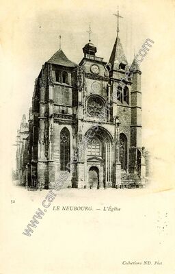 Carte postale ancienne L'Église — Le Neubourg (Eure)