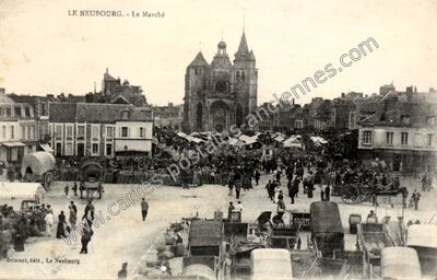 Carte postale ancienne Le Marché — Le Neubourg (Eure)
